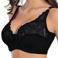 thumbnail image 1 of Pretty Comy Women's Underwire Bra Minimizer Lace Floral Bra Unlined Unpadded Plus Size Full Coverage Bra, 1 of 4
