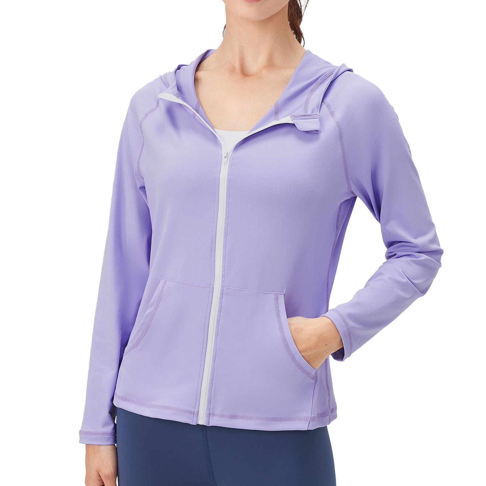Pretty Comy Women's Yoga Jacket Hooded Slimfit Fitness Jacket Zipper