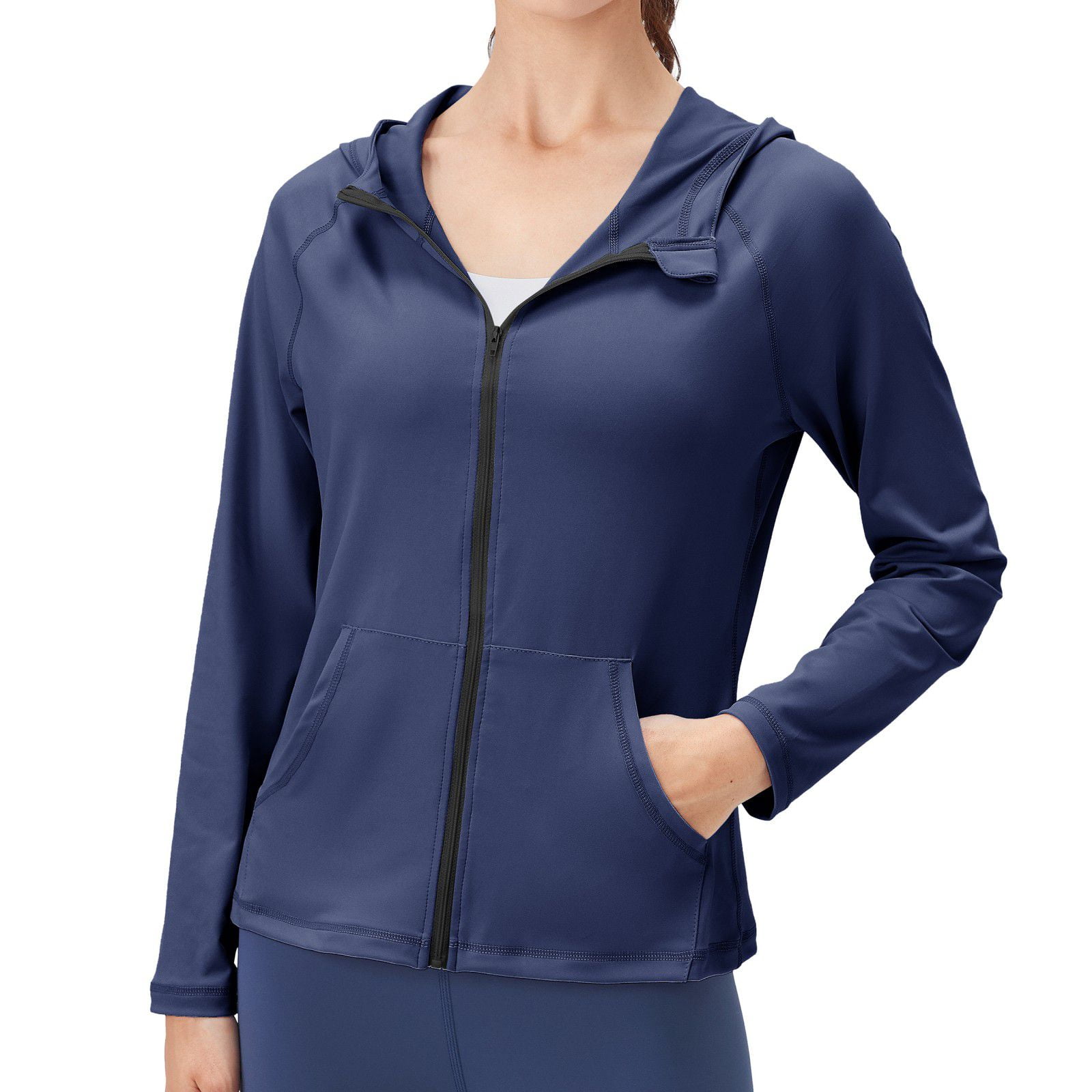 Pretty Comy Women's Yoga Jacket Hooded Slimfit Fitness Jacket Zipper