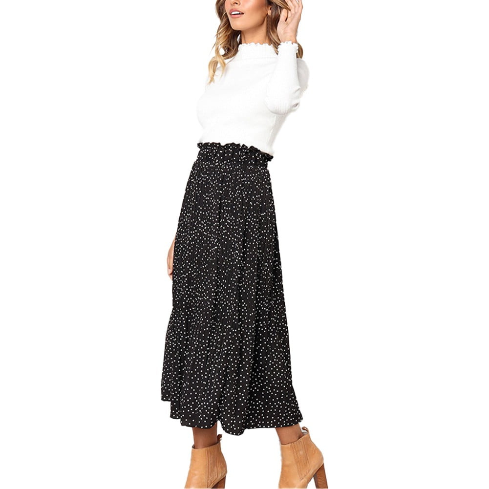 Polka Dot High Waist Tiered Skirt main image 1