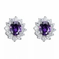 thumbnail image 1 of Pretty Cubic Zircon 925 Silver Stud Earring Women Engagement Gift A Pair, 1 of 5