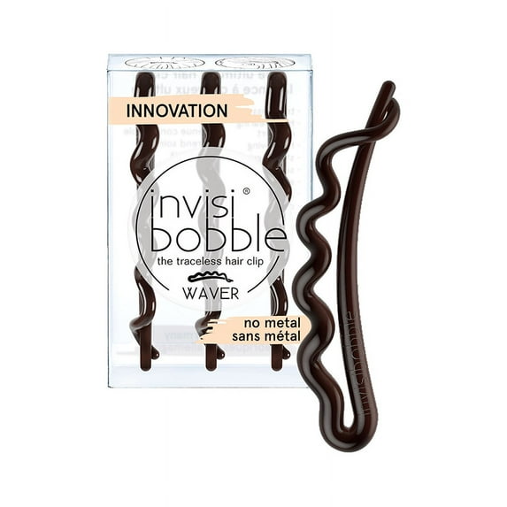 Pretty Dark , Invisibobble "Waver" Hair Clip , Hair Beauty Product - Pack of 2 w/ Sleek Pin Comb