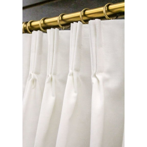 Pretty-Darn-Quick Custom Drapes: White Cotton, Lined, and Pinch-Pleated (2 x 50" Wide Panels) (84", 96", or 108" Lengths) - 84 inches