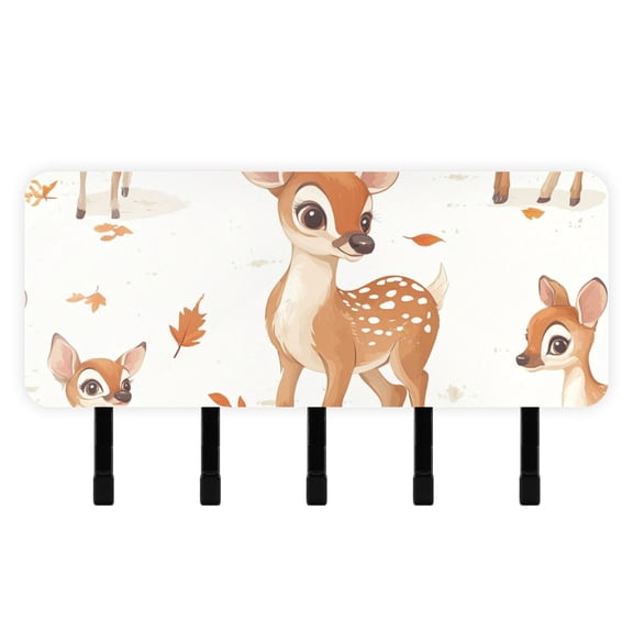 Pretty Deers Key Holder for Wall Mail Holder Organizer with 5 Key Hooks Wall Mount Key Rack with Shelf