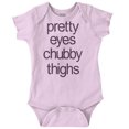 thumbnail image 1 of Pretty Eyes Chunky Thighs Adorable Bodysuit Jumper Girls Infant Baby Brisco Brands 6M, 1 of 7