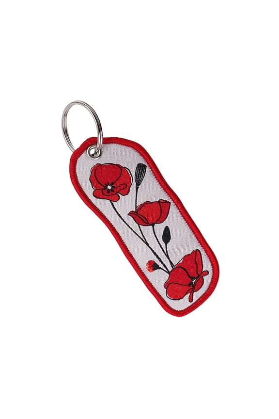 Pretty Fabric Flower Keychain Lightweight Portable Holder Charm With Metal Circlet Washable Textile Accessory