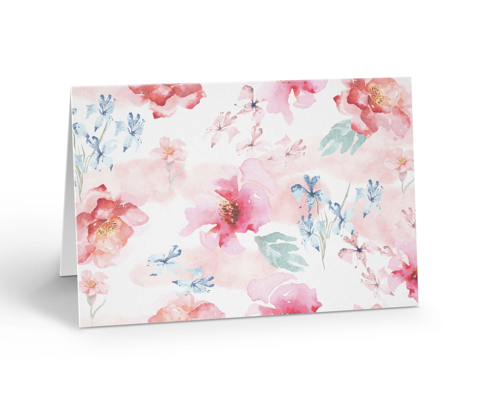 Pretty Floral Blank Note Card - 10 Note Cards with Envelopes - B14411 ...