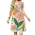 thumbnail image 1 of Pretty Floral Bouquet Spring Blooms Sweetheart Knot Flared Dress Fashion Design Large Size Loose Dress Spring Summer Women Dress, 1 of 9