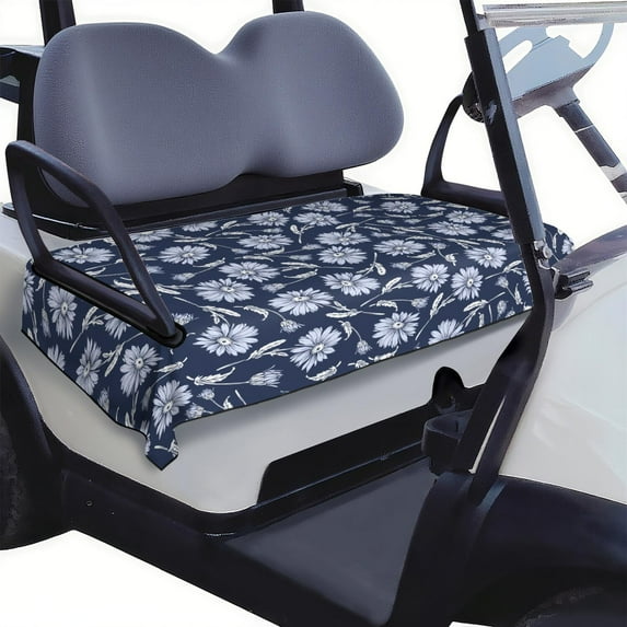 Pretty Floral Golf Cart Front Seat Protector 51" x 31" Towel Style Cover Universal Fit Microfiber Fabric