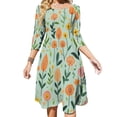 thumbnail image 1 of Pretty Floral Mint Green Design Womens Summer Dress Tie Back A Line Flare Dress, 1 of 9