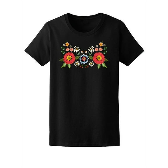 Pretty Floral Pattern T-Shirt Women -Image by Shutterstock, Female Small