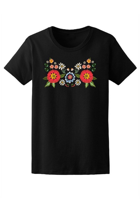 Pretty Floral Pattern T-Shirt Women -Image by Shutterstock, Female Small