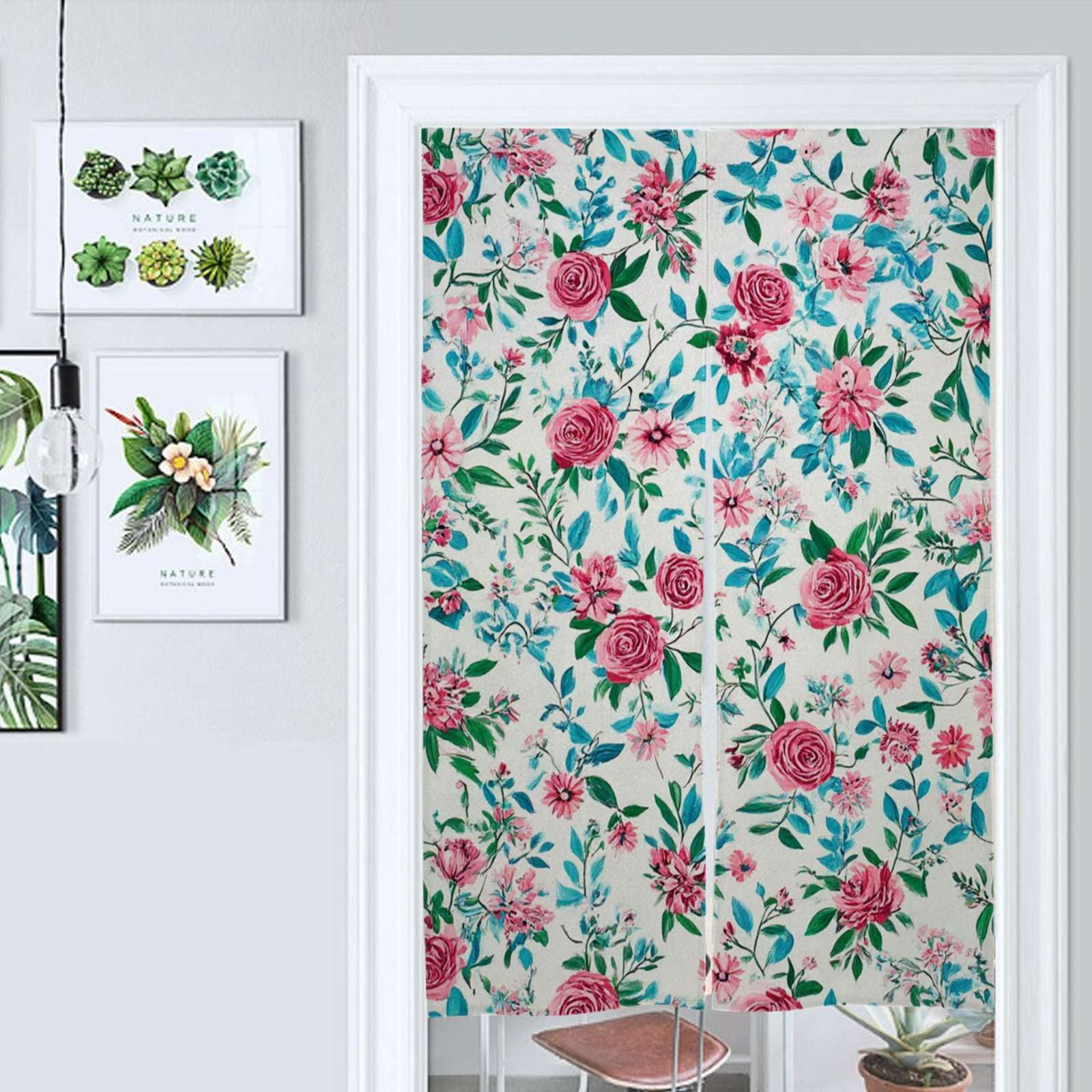 Pretty Floral White Fabric Design Door Curtain Nordic Living Room Pretty Floral White Fabric Design Door Curtain Nordic Living Room