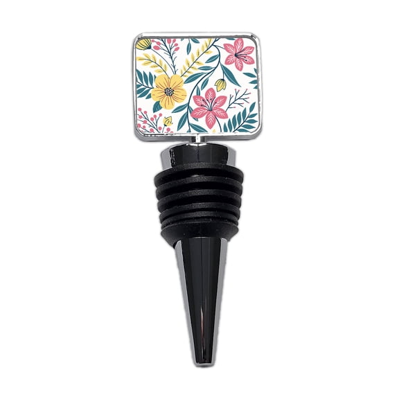 Pretty Flowers Floral Motif Colorful Wine Bottle Stopper Cap Plug