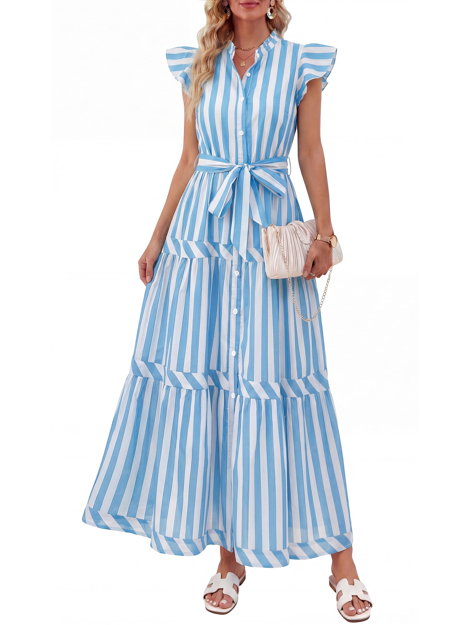 Pretty Garden Women's Belted Dress