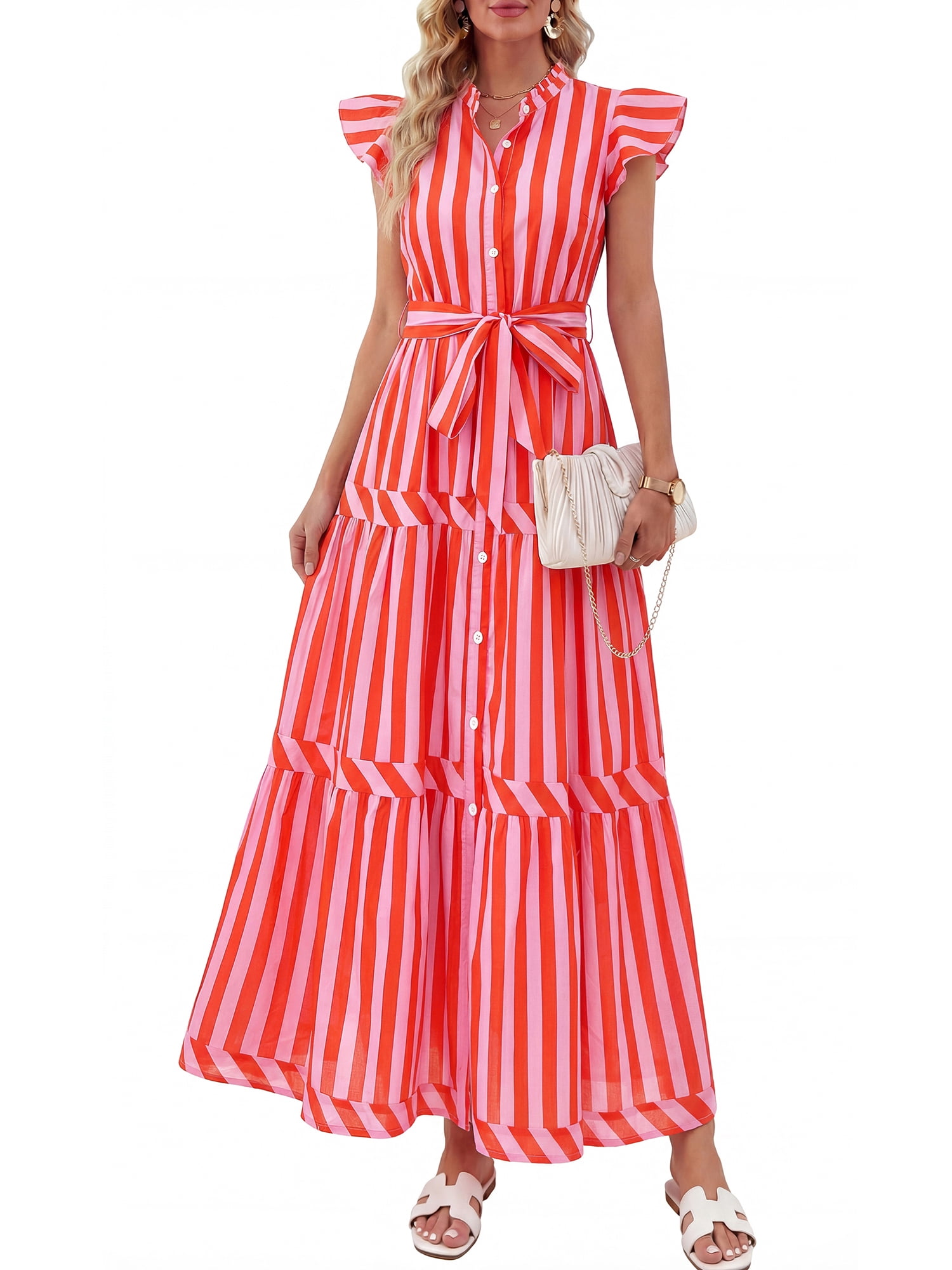 Pretty Garden Women's Belted Dress