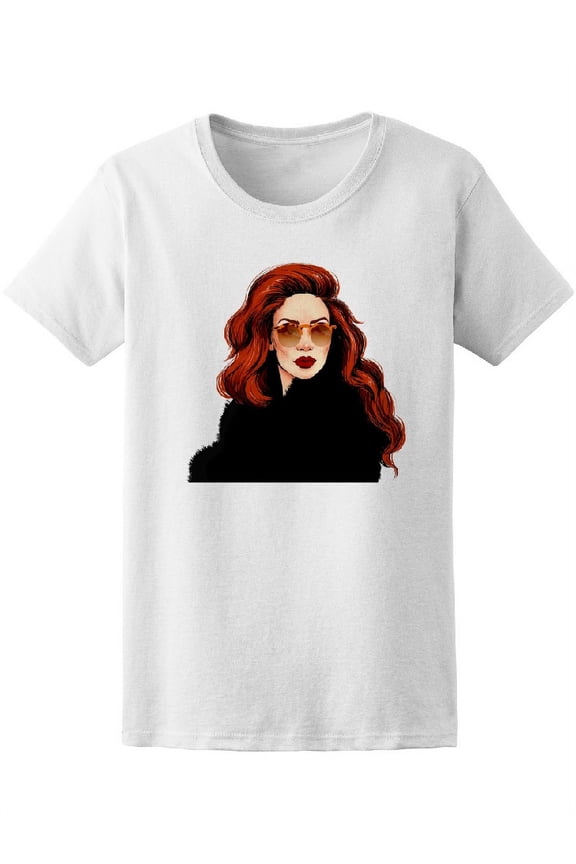Pretty Ginger Fashion Lady T-Shirt Women -Image by Shutterstock, Female XX-Large