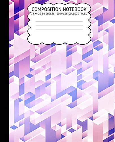 Pretty Girl Press College Ruled Composition Notebooks, 7.5 in x 9.25 in, 50 Sheets