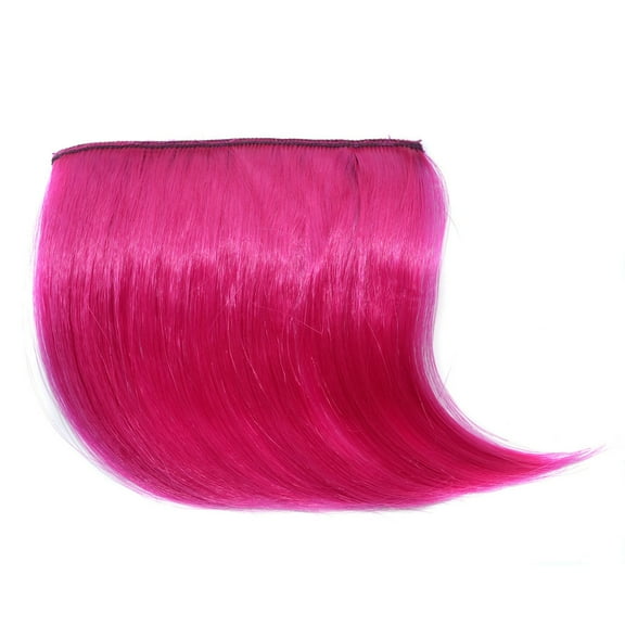 Pretty Girls Clip On Clip In Front Hair Fringe Hair Extension Piece Thin - Hot pink