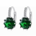 thumbnail image 1 of Pretty Green 3.5CTW CZ Solitaire Hoop Earrings, 1 of 4