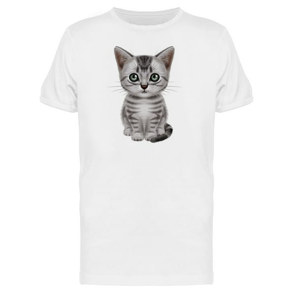 Pretty Grey Short Hait Kitten Tee Men's -Image by Shutterstock