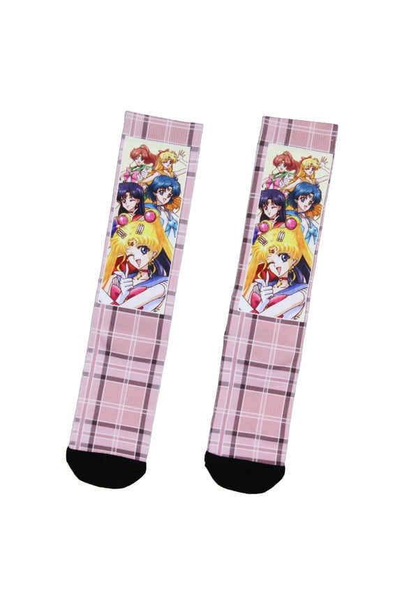 Pretty Guardian Sailor Moon Crystal Characters Sublimated Adult Crew Socks 1 Pair