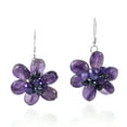thumbnail image 1 of Pretty Handmade Amethyst Cluster Floral .925 Silver Earrings, 1 of 4