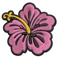 thumbnail image 1 of Pretty Hibiscus Flower Tropical Applique Multi-Color Embroidered Iron-On Patch - 3.5 Inch Large, 1 of 5