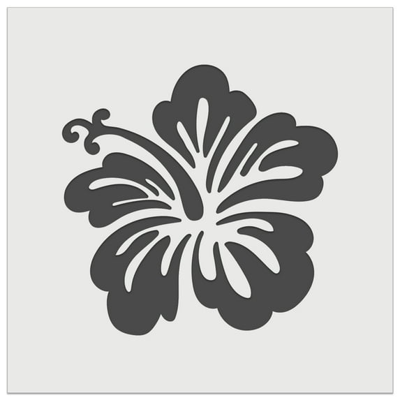 Pretty Hibiscus Flower Tropical DIY Cookie Wall Craft Stencil - 9.0 Inch