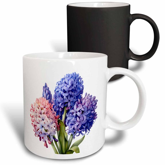 3drose, Pretty Hyacinth Flower Illustration, 11oz Magic Transforming Mug