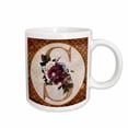 thumbnail image 1 of 3drose, Pretty Image of Copper Gold Pink Floral Monogram Initial S, 11oz Mug, 1 of 6