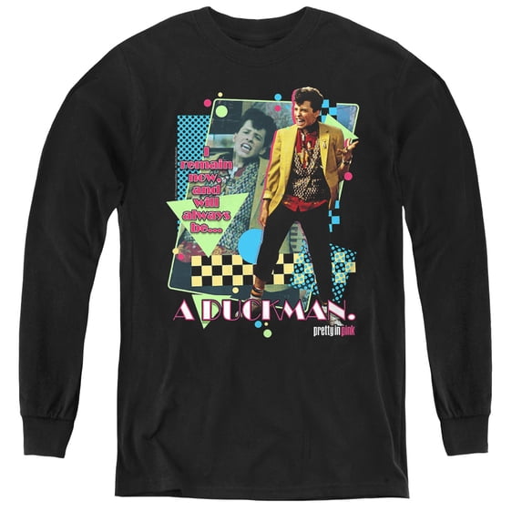 Pretty In Pink A Duckman Youth Long Sleeve T-Shirt Tee Black