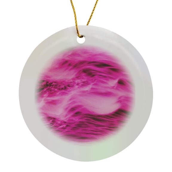 3drose, Pretty in Pink Clouds, Circle Porcelain Ornament