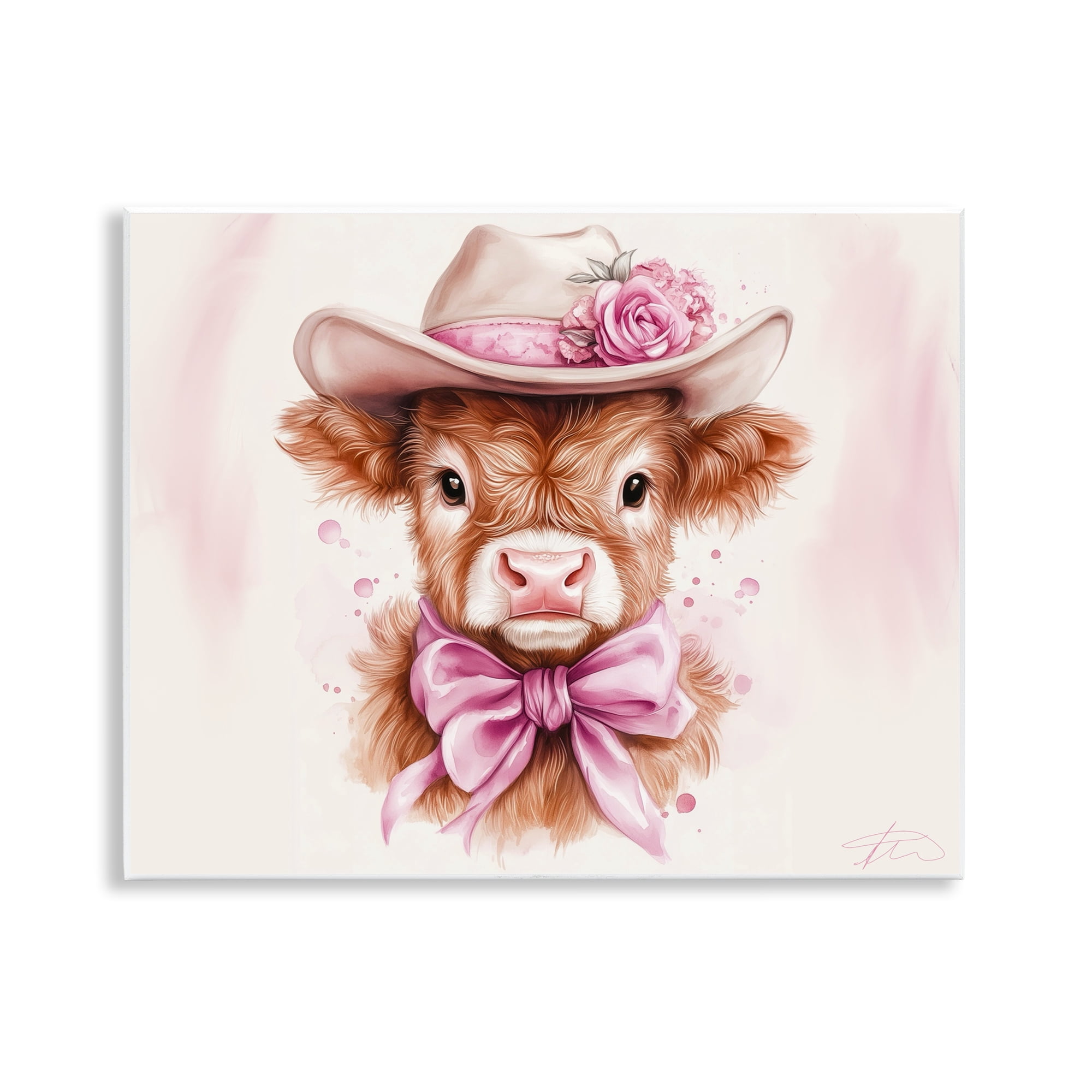 Pretty In Pink Cow Wall Plaque Art, design by Shawna Stewart