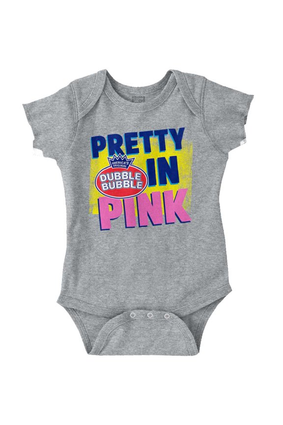 Pretty In Pink Dubble Bubble Logo Bodysuit Jumper Girls Infant Baby Brisco Brands NB