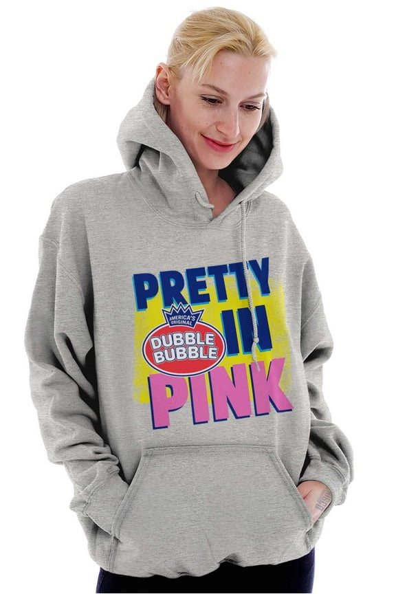 Pretty In Pink Dubble Bubble Logo Hoodie Sweatshirt Women Brisco Brands S