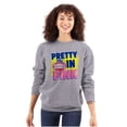 thumbnail image 1 of Pretty In Pink Dubble Bubble Logo Women Crewneck Sweatshirt Brisco Brands S, 1 of 6