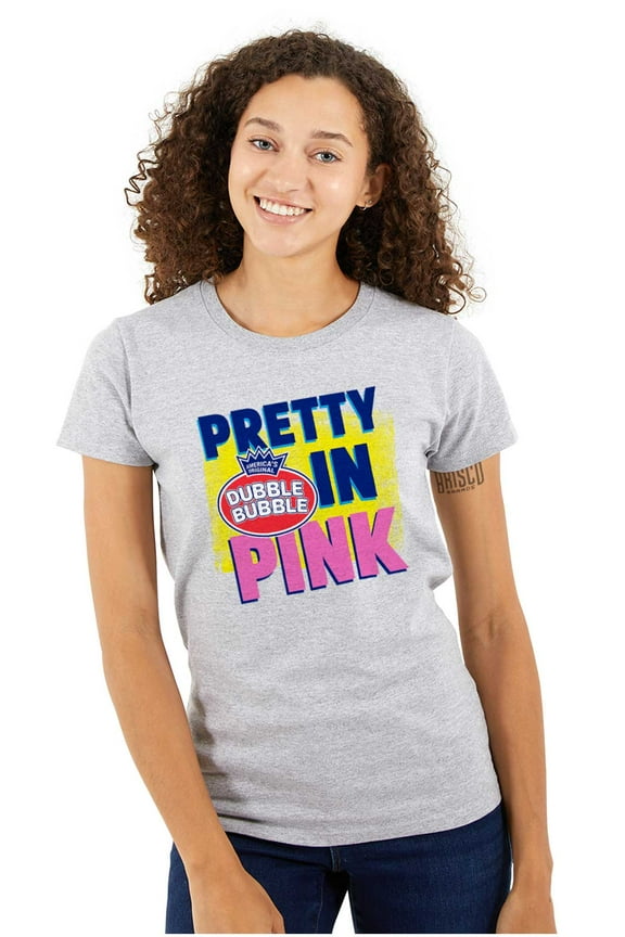 Pretty In Pink Dubble Bubble Logo Women's T Shirt Ladies Tee Brisco Brands X