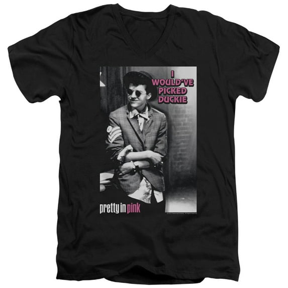 Pretty In Pink I Wouldve Adult V-Neck T-Shirt 30/1 T-Shirt Black