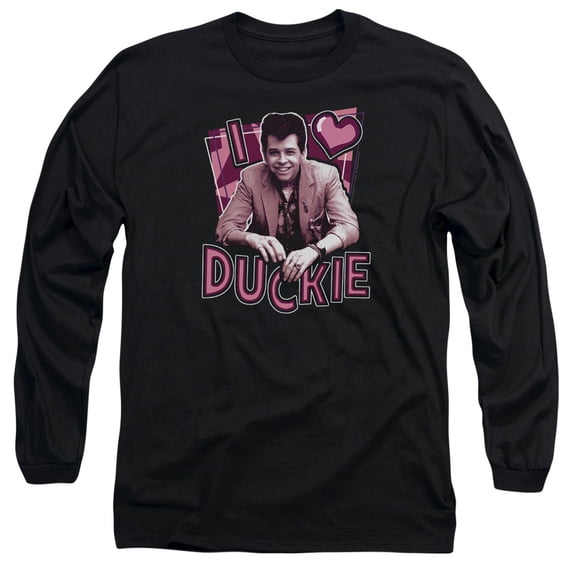 Pretty In Pink Men's I Heart Duckie Long Sleeve Black