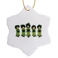 thumbnail image 1 of 3drose, Pretty Kate Greenaway Illustration of Five Sisters in Winter, 3 inch Snowflake Porcelain Ornament, 1 of 7