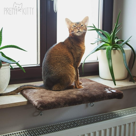Pretty Kitty Window Cat Bed: Cozy Window Sill Bed - 12.5x16in Washable