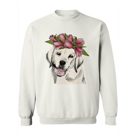 Pretty Labrador With Tulip Crown Sweatshirt Women -Image by Shutterstock, Female Small