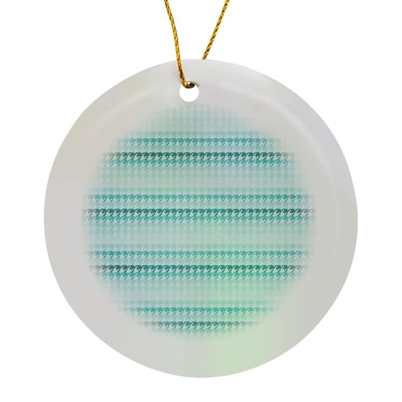 3drose, Pretty Light Blue Houndstooth Pattern, Circle Porcelain Ornament