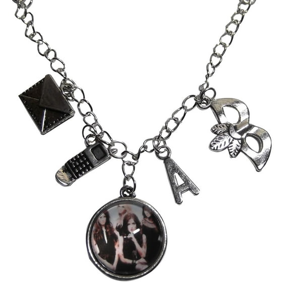 Pretty Little Liars Glass Dome Pendant Necklace With 4 Metal Charms