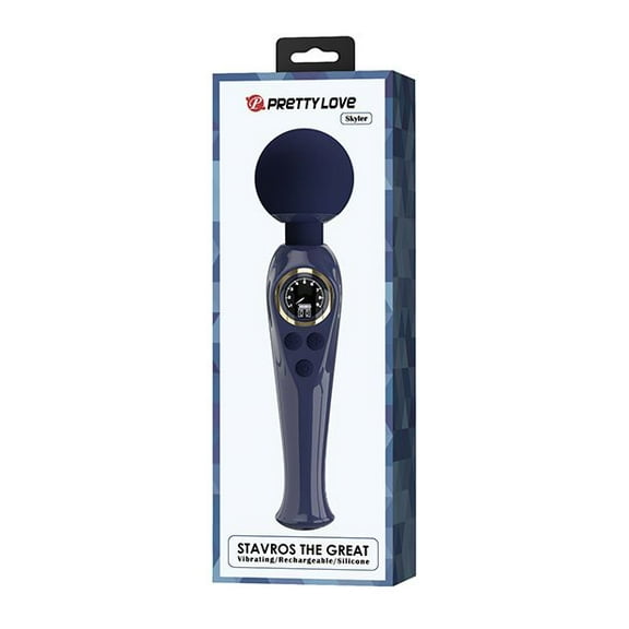Pretty Love Skylar LED Digital Display Personal Massage Wand, Blue