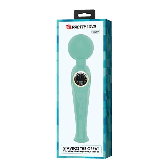 Pretty Love Skylar LED Digital Display Personal Massage Wand, Turquoise