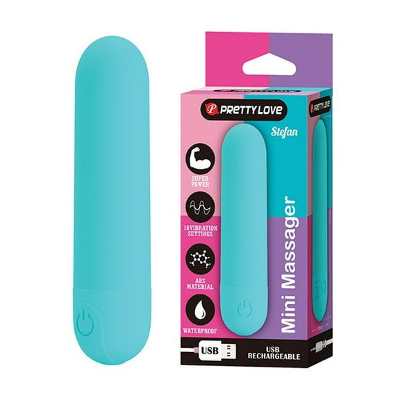 Pretty Love Stefan Mini Massager Bullet Vibrator, Aqua