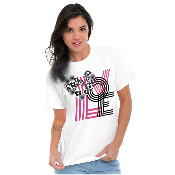 Pretty Love Trendy Floral Hearts Women's Graphic T Shirt Tees Brisco Brands X