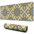 thumbnail image 1 of Pretty Mandala Mouse Mat: Cute Design, Non-Slip Rubber Base, Stitched Edge, Waterproof - Beautify Your Office Space, Small Size 31.5x11.8 Inch, 1 of 7